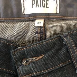 PAIGE Dark Blue Straight Skinny Leg Women's Jeans